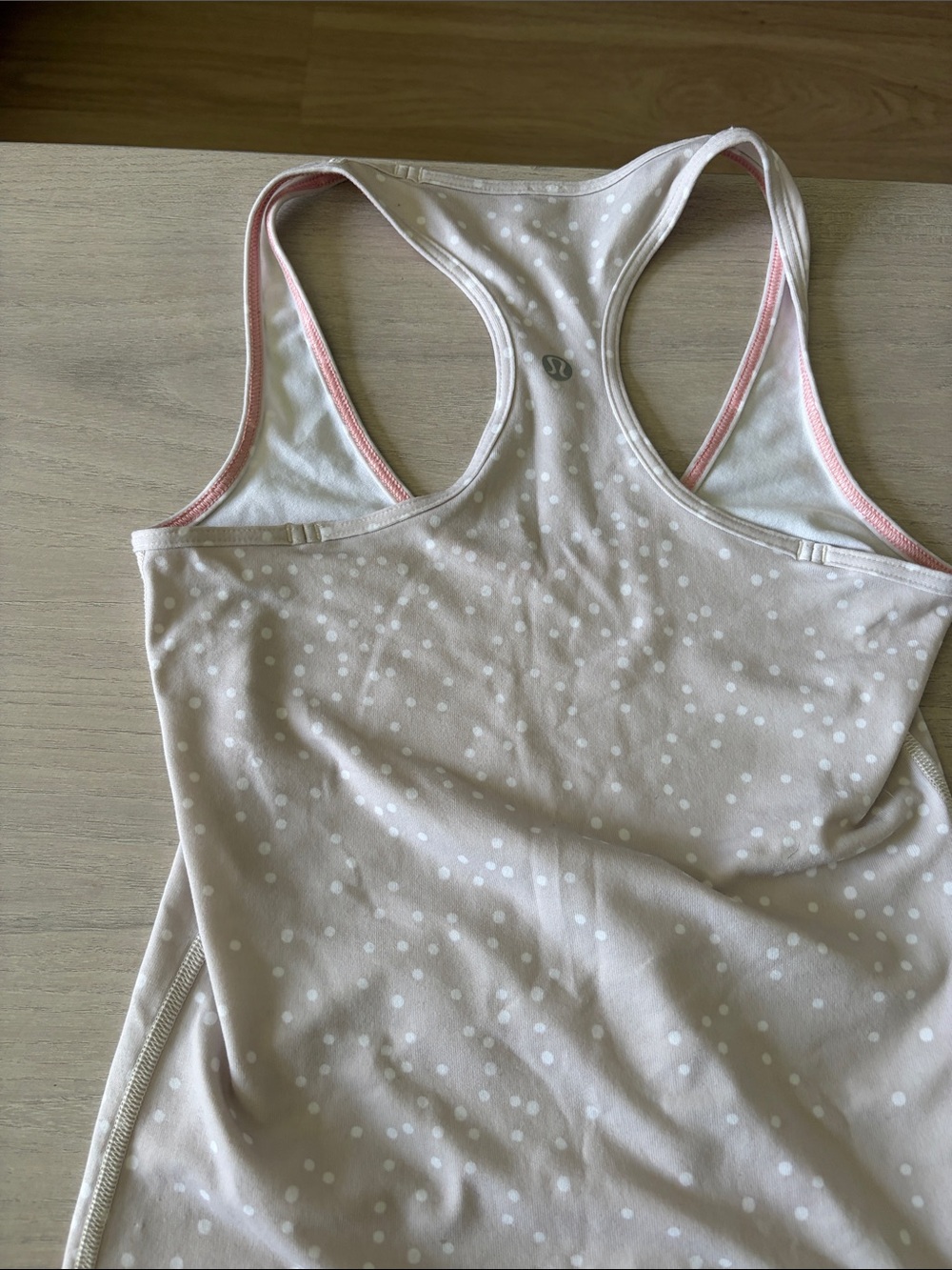 lululemon athletica Light Pink Polka Dot Racerback Tank Top